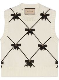 Shop Gucci GG Bows knitted sleeveless vest with Express Delivery - at Farfetch