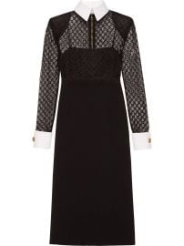 Shop Gucci GG embroidered tulle midi dress with Express Delivery - at Farfetch