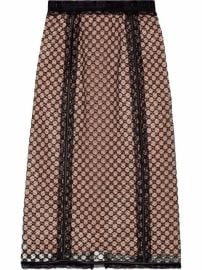 Shop Gucci GG net-overlay skirt with Express Delivery - at Farfetch