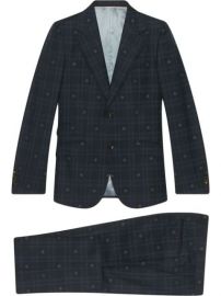 Shop Gucci Heritage Bee checked suit with Express Delivery - at Farfetch