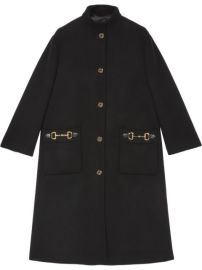 Shop Gucci Horsebit-detail single-breasted coat with Express Delivery - at Farfetch