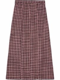 Shop Gucci Houndstooth wool pleated skirt with Express Delivery - at Farfetch