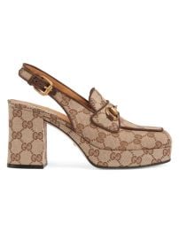 Shop Gucci Lady Horsebit 83MM Platform Slingbacks at Saks Fifth Avenue