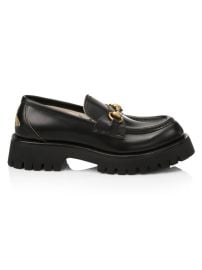 Shop Gucci Leather Lug Sole Horsebit Loafers at Saks Fifth Avenue