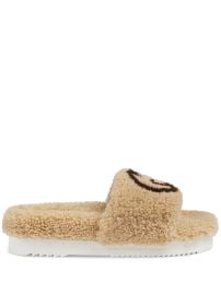 Shop Gucci interlocking G shearling slides with Express Delivery - at Farfetch