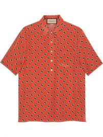 Shop Gucci monogram-print short-sleeve shirt with Express Delivery - at Farfetch