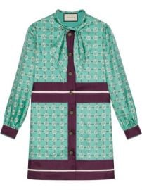 Shop Gucci pussy-bow shirt dress with Express Delivery - at Farfetch