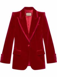 Shop Gucci velvet single-breasted blazer with Express Delivery - at Farfetch