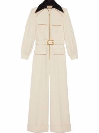 Shop Gucci wide-leg belted jumpsuit with Express Delivery - at Farfetch