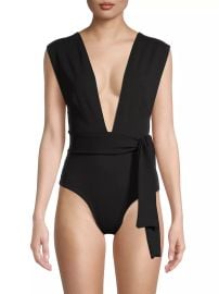 Shop Haight Crepe V-Neck One-Piece Swimsuit Saks Fifth Avenue at Saks Fifth Avenue