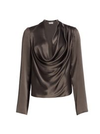 Shop Halston Aviana Charmeuse Blouse at Saks Fifth Avenue