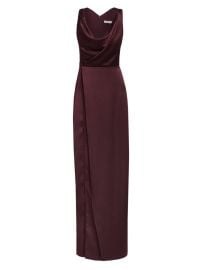 Shop Halston Draped Satin Slip Gown at Saks Fifth Avenue