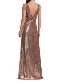 Shop Halston Madden Metallic Sequin Twist-Back Gown at Saks Fifth Avenue