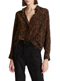 Shop Halston Zora Leopard-Print Crepe de Chine Shirt at Saks Fifth Avenue