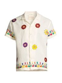 Shop Harago Floral-Embroidered Camp Shirt at Saks Fifth Avenue