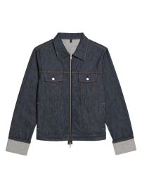 Shop Helmut Lang Denim Cuffed Zip-Front Trucker Jacket at Saks Fifth Avenue