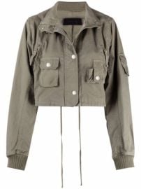 Shop Helmut Lang military cropped bomber jacket with Express Delivery - at Farfetch