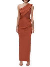 Shop Herv Lger Draped One-Shoulder Combo Gown at Saks Fifth Avenue