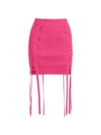 Shop Herve Leger Ribbed Lace-Up Mini Skirt at Saks Fifth Avenue