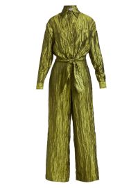 Shop IZAYLA Crinkled Satin Tie-Front Jumpsuit at Saks Fifth Avenue