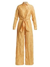 Shop IZAYLA Crinkled Taffeta Tie Front Jumpsuit at Saks Fifth Avenue