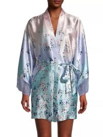 Shop In Bloom Aaliyah Floral Satin Short Robe at Saks Fifth Avenue