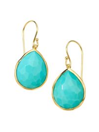 Shop Ippolita Medium 18K Green Gold amp Turquoise Teardrop Earrings at Saks Fifth Avenue