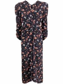 Shop Isabel Marant Albi floral-print midi dress with Express Delivery - at Farfetch