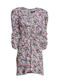 Shop Isabel Marant Aliniza Floral Ruched Silk-Blend Minidress at Saks Fifth Avenue