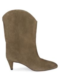 Shop Isabel Marant Dernee Western Suede Mid-Calf Boots at Saks Fifth Avenue