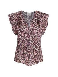 Shop Isabel Marant Lonea Floral Silk-Blend Top at Saks Fifth Avenue