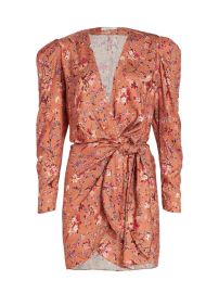 Shop Isabel Marant toile Baikal Floral Printed Wrap Minidress at Saks Fifth Avenue