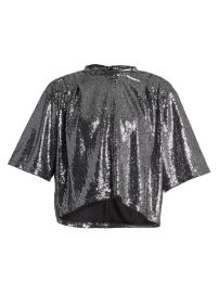 Shop Isabel Marant toile Shiny Flou Delfi Cropped Top Saks Fifth Avenue at Saks Fifth Avenue