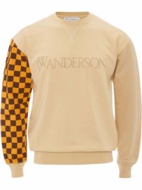 Shop JW Anderson checkerboard-print logo sweatshirt with Express Delivery - at Farfetch