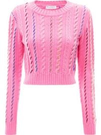 Shop JW Anderson cropped darning crewneck jumper with Express Delivery - at Farfetch