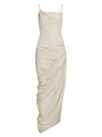 Shop Jacquemus La Robe Saudade Linen-Blend Draped Maxi Dress at Saks Fifth Avenue