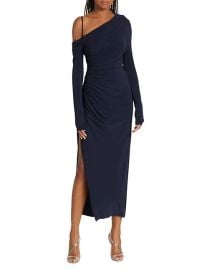 Shop Jason Wu Collection One-Shoulder Ruched Jersey Midi-Dress at Saks Fifth Avenue