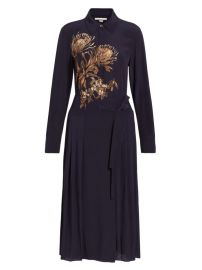 Shop Jason Wu Collection Placed Pleated Floral Silk Midi-Dress at Saks Fifth Avenue