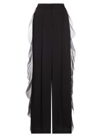 Shop Jason Wu Collection Ruffle-Trimmed Satin Wide-Leg Pants at Saks Fifth Avenue