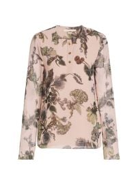 Shop Jason Wu Collection Semi-Sheer Forest Floral Henley Top at Saks Fifth Avenue