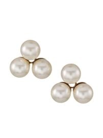 Shop Jennifer Behr Polly 18K Gold-Plated amp Glass Pearl Stud Earrings at Saks Fifth Avenue