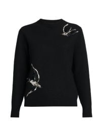 Shop Jil Sander Wool Swallow Sequin Sweater at Saks Fifth Avenue