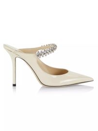 Shop Jimmy Choo Bing 100 Embellished Patent Leather Mules at Saks Fifth Avenue