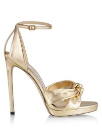 Shop Jimmy Choo Rosie 120MM Metallic Leather Platform Sandals at Saks Fifth Avenue