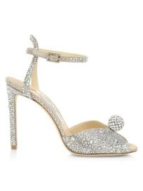 Shop Jimmy Choo Sacora Peep-Toe Crystal-Embellished Leather Sandals at Saks Fifth Avenue