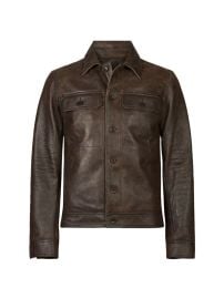 Shop John Varvatos Saul Leather Trucker Jacket at Saks Fifth Avenue