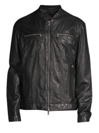 Shop John Varvatos Star USA Zip-Front Leather Jacket at Saks Fifth Avenue