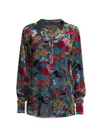 Shop Johnny Was Minto Velvet Burnout Floral Blouse at Saks Fifth Avenue