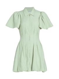 Shop Jonathan Simkhai Callista Crinkle Puff-Sleeve Minidress at Saks Fifth Avenue
