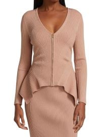 Shop Jonathan Simkhai Helena Rib-Knit Zip Cardigan at Saks Fifth Avenue